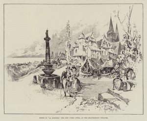 Scene i La Rosiere, den nye komiske operaen ved Shaftesbury Theatre